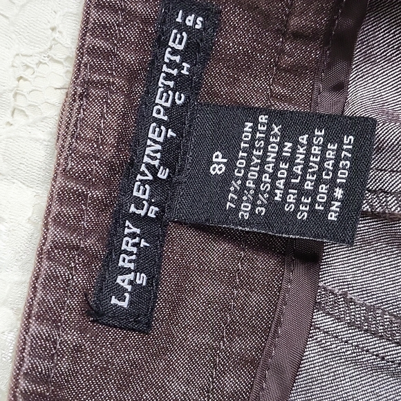 Larry & Levine petite stretch work capris cullottes sz 8p - Picture 2 of 8